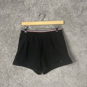 Tommy Hilfiger Shorts Womens XS Black Pull On Cotton Knit Pockets